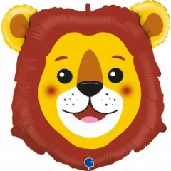Воздушный г шар (14/36 см) мини фигура, голова, лев, 1 шт