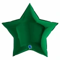 Воздушный фольгированный шар звезда, цвет металлик dark green