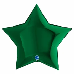 Воздушный фольгированный шар звезда, цвет металлик dark green