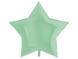 Воздушный фольгированный шар звезда, цвет пастель matte green