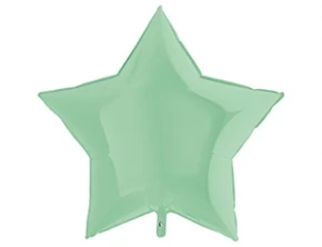 Воздушный фольгированный шар звезда, цвет пастель matte green