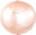 Воздушный шар (15/38 см) мини-сфера 3d, розовое золото, 1 шт