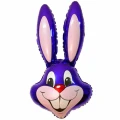 Воздушный шар (35/89 см) фигура, заяц, фиолетовый