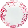 Воздушный шар (18/46 см) сфера 3d, deco bubble, красные звезды, прозрачный, кристалл, в упак, 1 шт