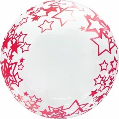 Воздушный шар (18/46 см) сфера 3d, deco bubble, красные звезды, прозрачный, кристалл, в упак, 1 шт
