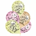 Воздушный шар (14/36 см) с др macaron, 5 шт