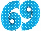 Воздушный г цифра 6/9 40 горошек на голубом