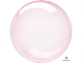 Воздушный шар (18/46 см) bubble, б/рис, кристалл dark pink, 1 шт