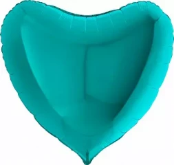 Воздушный шар (36/91 см) сердце, тиффани, 1 шт
