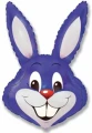 Воздушный шар (16/41 см) мини фигура, заяц (фиолетовый), 1 шт
