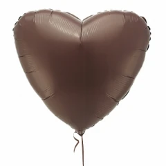 Воздушный фольгированный шар сердце, цвет мистик какао