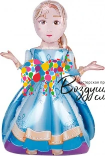 Воздушный шар (28/71 см) ходячая фигура, снежная королева, в упак, 1 шт