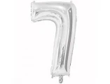 Воздушный шар (26/65 см) цифра 7 silver, в упак, 1 шт