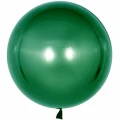 Воздушный шар (18/46 см) сфера 3d, deco bubble, зеленый, хром, 1 шт