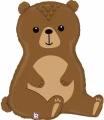 Воздушный г шар (34/86 см) фигура, лесной медведь, коричневый, 1 шт