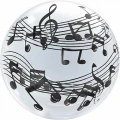 Воздушный шар (20/51 см) сфера 3d, deco bubble, музыкальные ноты, прозрачный, кристалл, в упак, 1 шт