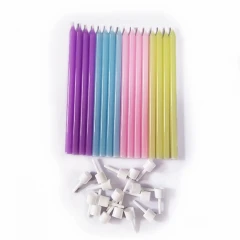 Воздушный свечи макарунс с держателями, 10 см, 16 шт