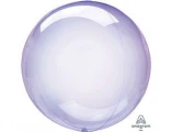 Воздушный шар (18/46 см) bubble, б/рис, кристалл purple, в упак, 1 шт