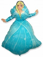 Воздушный шар (14/36см) мини фигура, снежная королева, 1шт