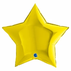 Воздушный фольгированный шар звезда, металлик, цвет yellow
