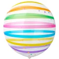 Воздушный шар (18/46 см) bubble, сфера, полосы разноцветные, 1 шт