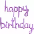 Воздушный шар (17/43 см) мини надпись happy birthday, сиреневый, в упак, 1 шт