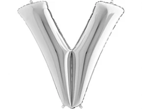 Воздушный буква v 40 silver