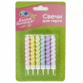 Воздушный свечи спирали, макарунс, ассорти, 8 см, 6 шт