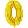 Воздушный шар (26/65 см) цифра 0 gold, в упак, 1 шт