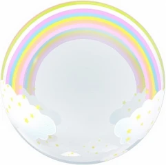 Воздушный шар (20/51 см) сфера 3d, deco bubble, радуга, прозрачный, кристалл, в упак, 1 шт