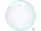 Воздушный шар (18/46 см) bubble, б/рис, кристалл blue, в упак, 1 шт