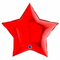Воздушный фольгированный шар звезда, цвет металлик red