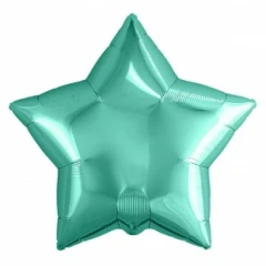 Воздушный фольгированный шар звезда, цвет тиффани (бирюзовый)