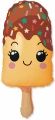 Воздушный шар (13/33 см) мини фигура, счастливое эскимо, желтый, 1 шт