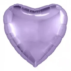 Воздушный фольгированный шар сердце, цвет сиреневый