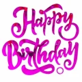 Воздушный гирлянда happy birthday (элегантный шрифт), фуше, металлик, 20*100 см, 1 шт