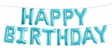 Воздушный шар (16/41 см) мини надпись happy birthday, синий, в упак, 1 шт