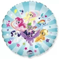 Воздушный шар (18/46 см) круг, my little pony, дружные лошадки