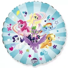 Воздушный шар (18/46 см) круг, my little pony, дружные лошадки