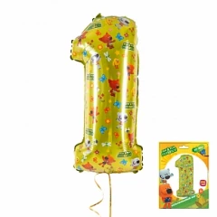 Воздушный шар (32/81 см) цифра 1 ми-ми-мишки, в упаковке, 1 шт