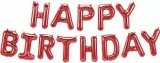 Воздушный шар (16/41 см) мини надпись happy birthday, красный, в упак, 1 шт