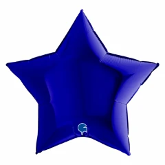 Воздушный фольгированный шар звезда mеталли, цвет  blue capri (фиолетовый)