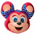 Воздушный шар (14/36 см) мини фигура, бабси-мышонок (фуксия), 1 шт