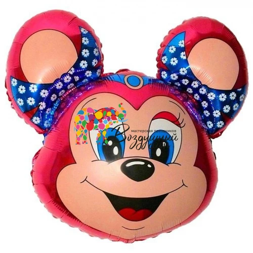 Воздушный шар (14/36 см) мини фигура, бабси-мышонок (фуксия), 1 шт